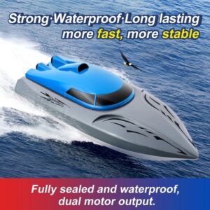 RC 2.4G RC Boat for Adults 20KM/h Remote Control Boat Waterproof RC Lake Toys High Speed Racing Boat Gift for Kids