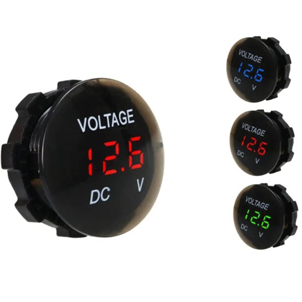 12V 24V Volt Meter LED Digital Display DC Voltmeter Voltage Meter with Terminals for Car Automobiles Motorcycle Truck Boat Marine (12V-24V Red Voltmeter)