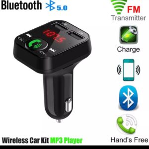 Bluetooth 5.0 Car FM Transmitter Charger,Dual USB Fast Changer with Adapter