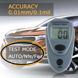 EM2271 Mini Digital Coating Thickness Gauge Painting Thickness Tester Meter Iron Base Magnetic Zinc Coating Paint with Calibration Sheet