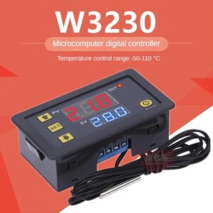W3230 220V AC Digital Temperature Controller LED Display Thermostat With Heating Cooling Switch NTC Sensor