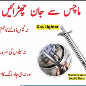 Kitchen Lighter For Gas Stove No Refill Needed Gas Lighter Metallic Spark Lighter For Stove Long Lighter For Safe Ignite Of Stove Metal Lighter With Long Shaft Stove Lighter - Silver