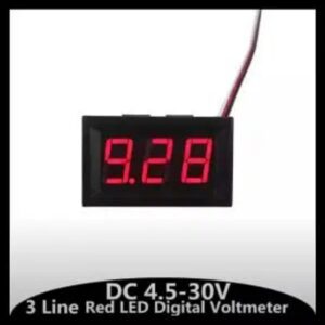 DC 0 to 30V DC Red LED digital voltmeter