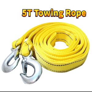 5 Ton 2M Car Tow Cable Towing Pull Rope Strap Hooks Universal For Any Vehicle