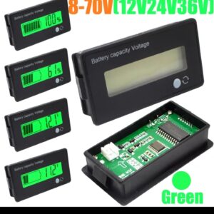 Battery Tester 12V 24V 36V 48V LCD Acid Lead Lithium Capacity Indicator Digital Voltmeter Voltage Tester