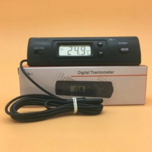 ℃ / ℉ Electronic Thermometer, Optical Digital LCD Temperature Gauge with Dual Measurement Probes for Indoor and Outdoor Use for Refrigerators, Air Conditioners, Freezers, Aquariums