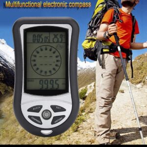 Altimeter 8 in 1 Electronic Digital Hiking Multifunction LCD Compass Altimeter Barometer Thermometer.Altimeter Compass Weather Forecast Thermometer Barometric Pressure Tester Multifunctional Meters