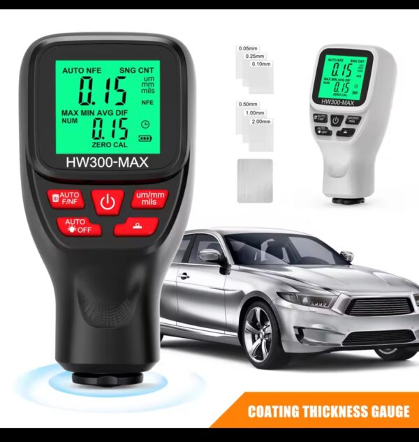 HW300-MAX 0-2000UM Coating Thickness Gauge Car Coating Measuring Tool Durable Black