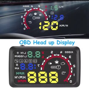 Multi Function Universal Car 5.5 inches HUD Head Up Display with OBD2 Car Universal Dual System HUD Head Up Display OBD II  Plug and play