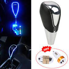 USB rechargeable Blue Touch Motion Activated Auto Car Gear Shift Knob Shifter LED Light Universal